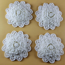 4 x Edible 3D 60mm Circle Rose Cluster flowers icing toppers, cake cupcakes decorations T107
