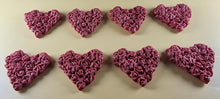 8 x Edible 3D 45mm Heart Clusters, icing toppers, cake cupcakes decorations T094