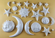 20 x Edible 3D 45mm Moon, Sun and Star Set, icing toppers, cake cupcakes decorations T090