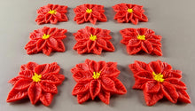 9 x Edible 3D 35mm Poinsettias Flowers icing toppers, cake cupcakes T129
