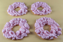 4 x Edible 3D 60mm Rose Wreaths, icing toppers, cake cupcakes decorations T086