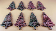 12 x Edible 3D 50mm Medium Christmas Trees icing toppers, cake cupcakes decorations T048
