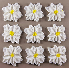 9 x Edible 3D 35mm Poinsettias Flowers icing toppers, cake cupcakes T129
