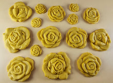 15 x Edible 3D Mixed Roses flowers Set, icing toppers, cake cupcakes decorations T077