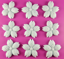 9 x Edible 3D 30mm Cherry Blossoms icing toppers, cake cupcakes decorations T053