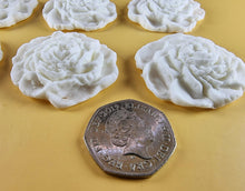 9 x Edible 3D 40mm Rose Flowers icing toppers, cake cupcakes T130