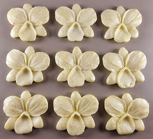 9 x Edible 3D 48mm Orchid, Orchids, flowers, flower, icing toppers, cake cupcakes decorations T038