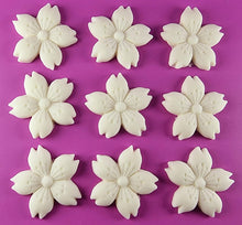 9 x Edible 3D 40mm Cherry Blossoms icing toppers, cake cupcakes decorations T051