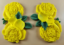 2 x Edible 3D 110mm Double Rose Flowers icing toppers, cake cupcakes T123