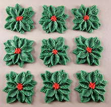 9 x Edible 3D 35mm Poinsettias Flowers icing toppers, cake cupcakes T129