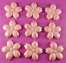 9 x Edible 3D 40mm Cherry Blossoms icing toppers, cake cupcakes decorations T051