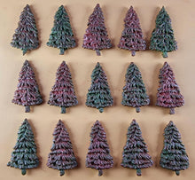 15 x Edible 3D 40mm Small Christmas Trees icing toppers, cake cupcakes decorations T049