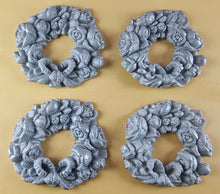 4 x Edible 3D 60mm Rose Wreaths, icing toppers, cake cupcakes decorations T086