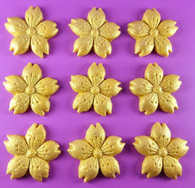 9 x Edible 3D 30mm Cherry Blossoms icing toppers, cake cupcakes decorations T053