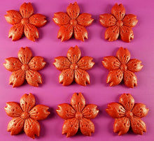 9 x Edible 3D 30mm Cherry Blossoms icing toppers, cake cupcakes decorations T053