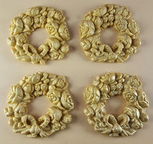 4 x Edible 3D 60mm Rose Wreaths, icing toppers, cake cupcakes decorations T086