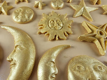 20 x Edible 3D 45mm Moon, Sun and Star Set, icing toppers, cake cupcakes decorations T090