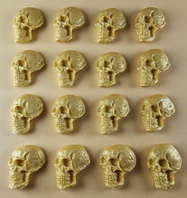 16 x Edible 3D 25mm Skulls, Halloween, icing toppers, cake cupcakes decorations T093