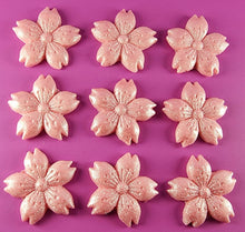 9 x Edible 3D 50mm Cherry Blossoms icing toppers, cake cupcakes decorations T052