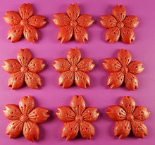 9 x Edible 3D 50mm Cherry Blossoms icing toppers, cake cupcakes decorations T052