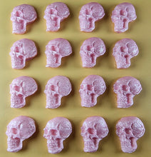 16 x Edible 3D 25mm Skulls, Halloween, icing toppers, cake cupcakes decorations T093