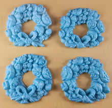 4 x Edible 3D 60mm Rose Wreaths, icing toppers, cake cupcakes decorations T086