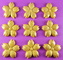 9 x Edible 3D 50mm Cherry Blossoms icing toppers, cake cupcakes decorations T052