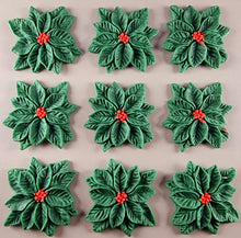 9 x Edible 3D 40mm Poinsettias Flowers icing toppers, cake cupcakes T128