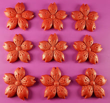 9 x Edible 3D 40mm Cherry Blossoms icing toppers, cake cupcakes decorations T051