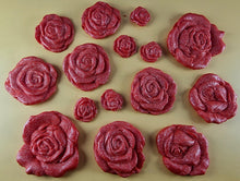 15 x Edible 3D Mixed Roses flowers Set, icing toppers, cake cupcakes decorations T077