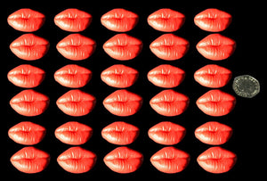 30 Edible 3D red lips cupcake cake topper decoration icing